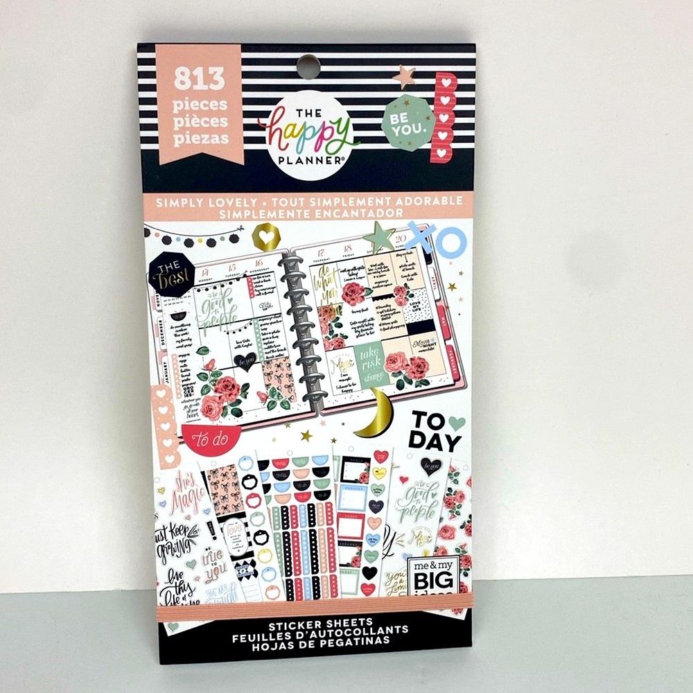 The Happy Planner Simply Lovely 813 sticker sheet book NEW!